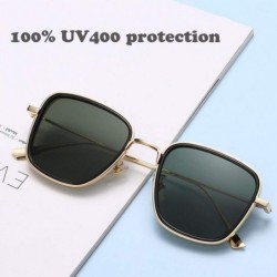 Goggle Vintage Square Sunglasses for Men Women Steampunk Style Metal Gold Frame Sun Glasses UV400 Protection S2000A - CN18ZXU...