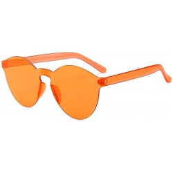 Round Unisex Fashion Candy Colors Round Outdoor Sunglasses Sunglasses - Light Orange - CO199S7CHEE $32.01