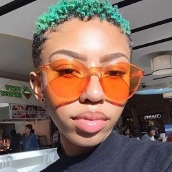 Round Unisex Fashion Candy Colors Round Outdoor Sunglasses Sunglasses - Light Orange - CO199S7CHEE $16.43