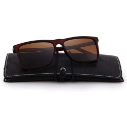 Oversized DESIGN Men Polarized Rectangle Sunglasses 100% UV Protection S8296 C01 Black - C04 Brown - CC18XDWX8X9 $28.11
