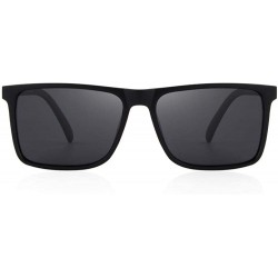 Oversized DESIGN Men Polarized Rectangle Sunglasses 100% UV Protection S8296 C01 Black - C04 Brown - CC18XDWX8X9 $11.40