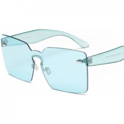 Oversized Spring Summer Oversized Women Square Sunglasses Fashion Men Rimless Tint Lens Glasses - 5 - CG184K8X4IE $18.17