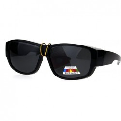 Rectangular Polarized Mens Fitover OTG Light Weight Rectangular Sunglasses - Shiny Black - CZ1863CAGEQ $18.58