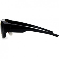 Rectangular Polarized Mens Fitover OTG Light Weight Rectangular Sunglasses - Shiny Black - CZ1863CAGEQ $8.93