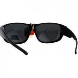 Rectangular Polarized Mens Fitover OTG Light Weight Rectangular Sunglasses - Shiny Black - CZ1863CAGEQ $8.93