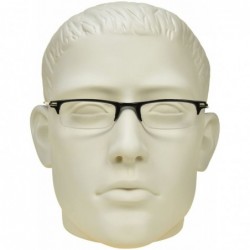 Rimless Reading Glasses Thin Semi Rimless rectangular Frame 2 Pairs Multi Pack Men Women - Black & Tortoise - CR1885YWKA7 $14.63