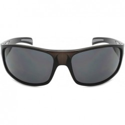 Wrap Sporty Wrap Style Sunglasses w/Solid Lens 540543-SD - Clear Grey - CD12NRNM6G7 $11.16