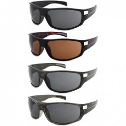 Wrap Sporty Wrap Style Sunglasses w/Solid Lens 540543-SD - Clear Grey - CD12NRNM6G7 $11.16