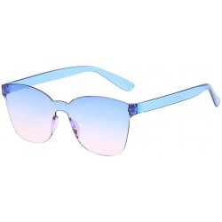 Sport Rimless Sunglasses Oversized One Piece Candy Colored Transparent Eyewear Retro Eyeglasses for Women Men - H - C0199HRKR...