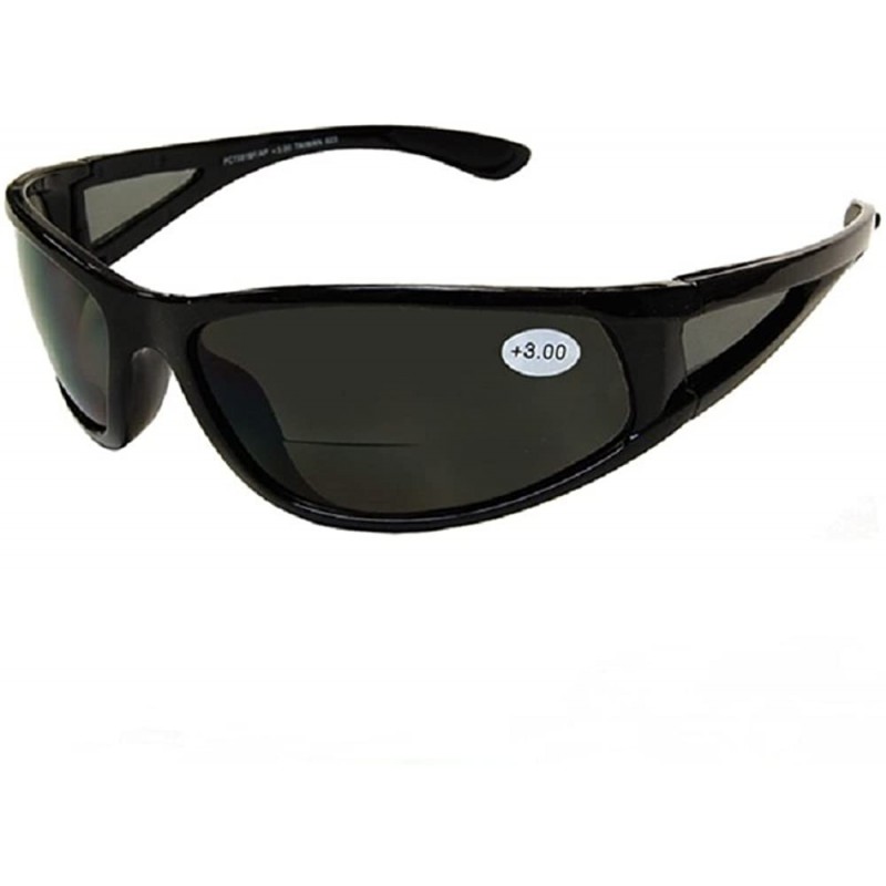 Semi-rimless Sports Wrap Nearly Invisible Line Bifocal Reading Sunglasses Men Women Magnification Sunglass Readers Lens - CX1...