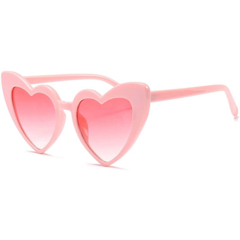 Rimless Vintage Heart Shaped Sunglasses Women Stylish Love Eyeglasses B2421 - Pink-1 - C718CMNQTCS $8.44