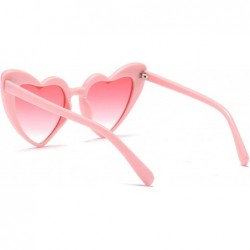 Rimless Vintage Heart Shaped Sunglasses Women Stylish Love Eyeglasses B2421 - Pink-1 - C718CMNQTCS $8.44