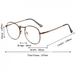 Round Men women retro glasses full frame round resin lenses myopia glasses - Bronze - CX18EA9DEUN $27.63