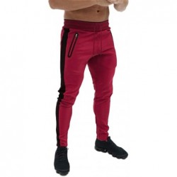 Sport Pants for Men Splicing Printed Overalls Casual Pocket Sport Work Casual Trouser Pants - Red - CB18SL44YMW $30.99