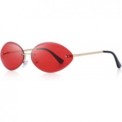 Oval Women Rimless Oval Sunglasses Gradient Lens UV400 Protection S6157 - Red - CI18CHU7E2N $11.61