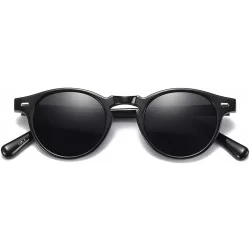 Round Vintage Sunglasses for Mens womens Classic Keyhole Retro Round Sunglasses UV400 Acetate Frame - CA18W4KU4UX $24.93