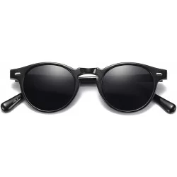 Round Vintage Sunglasses for Mens womens Classic Keyhole Retro Round Sunglasses UV400 Acetate Frame - CA18W4KU4UX $10.44