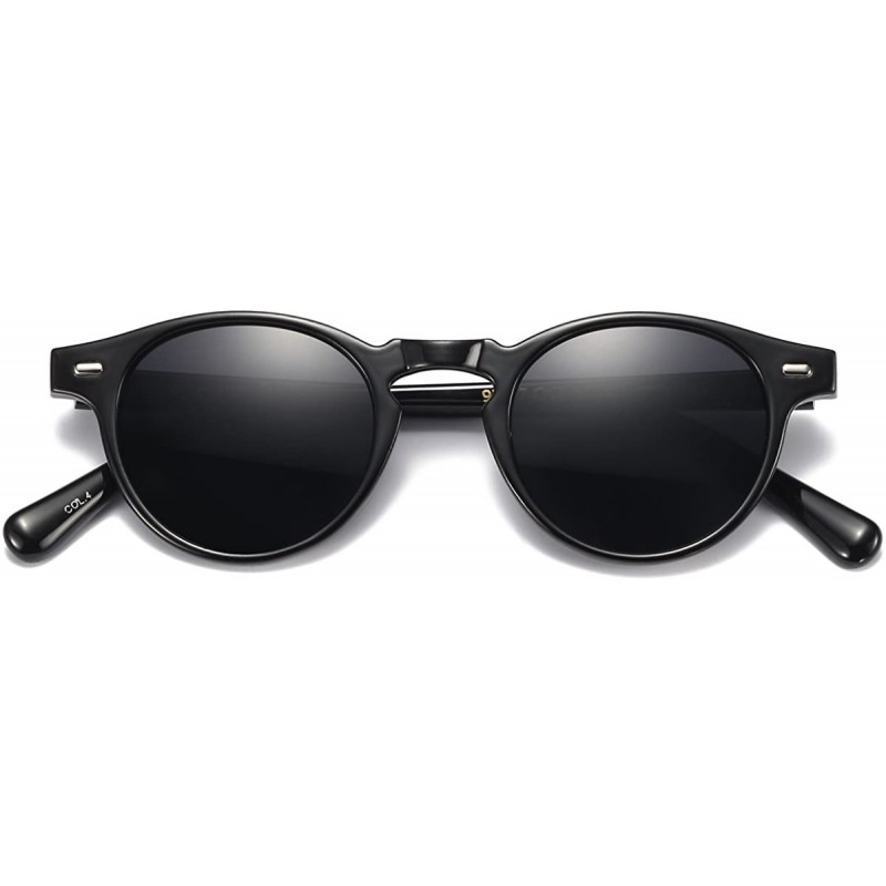Round Vintage Sunglasses for Mens womens Classic Keyhole Retro Round Sunglasses UV400 Acetate Frame - CA18W4KU4UX $10.44