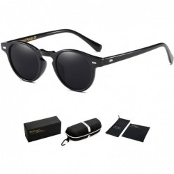 Round Vintage Sunglasses for Mens womens Classic Keyhole Retro Round Sunglasses UV400 Acetate Frame - CA18W4KU4UX $10.44