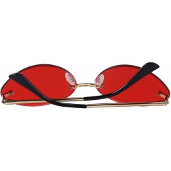 Oval Women Rimless Oval Sunglasses Gradient Lens UV400 Protection S6157 - Red - CI18CHU7E2N $11.61