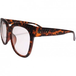 Oversized Womens XXL Oversize Square Clear Lens Horn Rimmed Eye Glasses Frame - Tortoise - C6199EQ0IK5 $24.64