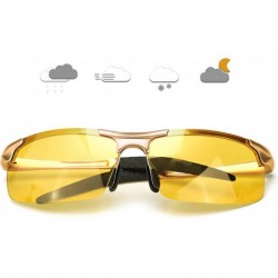 Oversized Men's Night-Vision Glasses for Driving Anti Glare - Rainy Safe Night-Driving Glasses Polarized - CL18TMS3NUZ $38.88