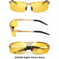 Oversized Men's Night-Vision Glasses for Driving Anti Glare - Rainy Safe Night-Driving Glasses Polarized - CL18TMS3NUZ $24.17