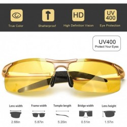 Oversized Men's Night-Vision Glasses for Driving Anti Glare - Rainy Safe Night-Driving Glasses Polarized - CL18TMS3NUZ $24.17