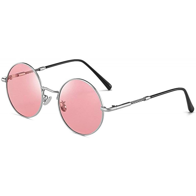 Round Photochromic Sunglasses Men Vintage Small Round discoloration Polarized Sun glasses Women's Fashion New - Pink - CG18Z0...