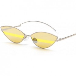 Cat Eye Cat Eye Sunglasses Small Candy Color Fashion Sun Glasses For Women Gift Summer - Yellow - CF18DI08KME $20.24