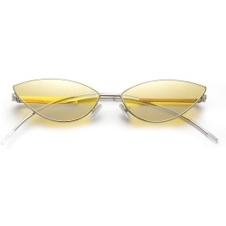Cat Eye Cat Eye Sunglasses Small Candy Color Fashion Sun Glasses For Women Gift Summer - Yellow - CF18DI08KME $9.85