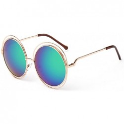 Aviator UV 400 Sunglasses - Fashion Men Womens Retro Vintage Round Frame Glasses (H) - H - CK18E4SGZ26 $9.34
