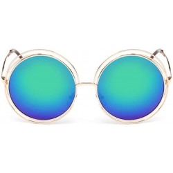 Aviator UV 400 Sunglasses - Fashion Men Womens Retro Vintage Round Frame Glasses (H) - H - CK18E4SGZ26 $9.34