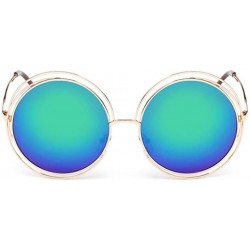 Aviator UV 400 Sunglasses - Fashion Men Womens Retro Vintage Round Frame Glasses (H) - H - CK18E4SGZ26 $9.34