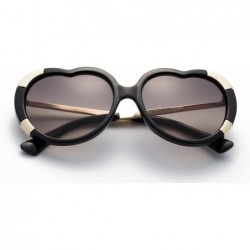 Round "Cor" Modern Catalan Heart Design with Lenses - Black - CJ12MF2AFS3 $13.46