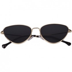 Goggle Womens Cat Eye Mod Metal Glasses Fashion Sunglasses - Gold / Grey Lens - CR1855H593Z $9.28
