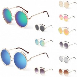 Aviator UV 400 Sunglasses - Fashion Men Womens Retro Vintage Round Frame Glasses (H) - H - CK18E4SGZ26 $9.34