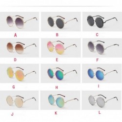 Aviator UV 400 Sunglasses - Fashion Men Womens Retro Vintage Round Frame Glasses (H) - H - CK18E4SGZ26 $9.34