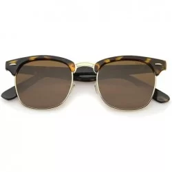 Square Polarized Lens Classic Half Frame Horn Rimmed Sunglasses 50mm - Tortoise-gold / Brown Polarized - C012NR0OTJN $19.62