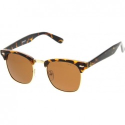 Square Polarized Lens Classic Half Frame Horn Rimmed Sunglasses 50mm - Tortoise-gold / Brown Polarized - C012NR0OTJN $11.87