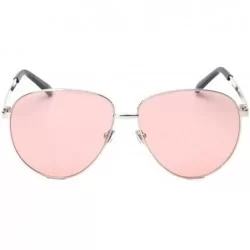 Aviator Women UV400 Mirror Rose Gold Pilot Sunglasses Men Shades Sun Glasses - Pink - CH182DKZEYD $22.22