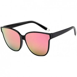 Cat Eye Sunglasses Ladies Eyewear Color Cat Eye Mirrored Eyeglasses Pink - Black Pink - CQ18QHOA3CG $9.49