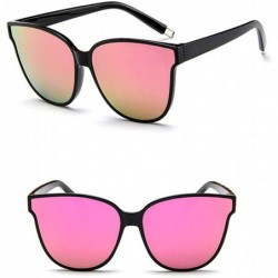 Cat Eye Sunglasses Ladies Eyewear Color Cat Eye Mirrored Eyeglasses Pink - Black Pink - CQ18QHOA3CG $9.49