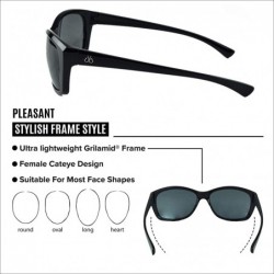 Wrap Pleasant Polarized Fishing Sunglasses for Women - Multiple Options - Black Frame - CJ18R7M6276 $49.27