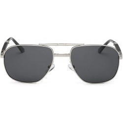 Aviator Fashion Polarized Sunglasses Protection - Black - CW197527Z5I $12.06