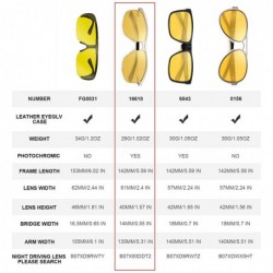 Square Night Vision Glasses for Driving Anti-glare Polarized Men Yellow HD Sunglasses - Silver - CQ18Y04EEU3 $22.45