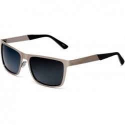 Sport Polarized Classic Sunglasses Razor Thin Brushed Metal Stainless Steel - Gray - C5189AMZO90 $33.09