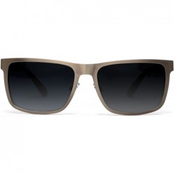 Sport Polarized Classic Sunglasses Razor Thin Brushed Metal Stainless Steel - Gray - C5189AMZO90 $33.09