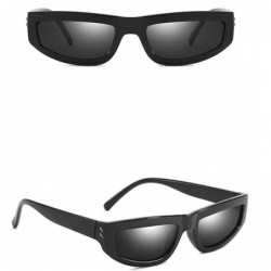 Oversized Unisex Vintage Square Frame Sunglasses Retro Eyewear Fashion Radiation Protection New - Black - CN18SW24G52 $5.43