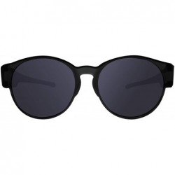 Round Polarized Fit Over Glasses Sunglasses with Oversized Cat Eye Frame for Men and Women - Black - C8199GL6ULO $29.40